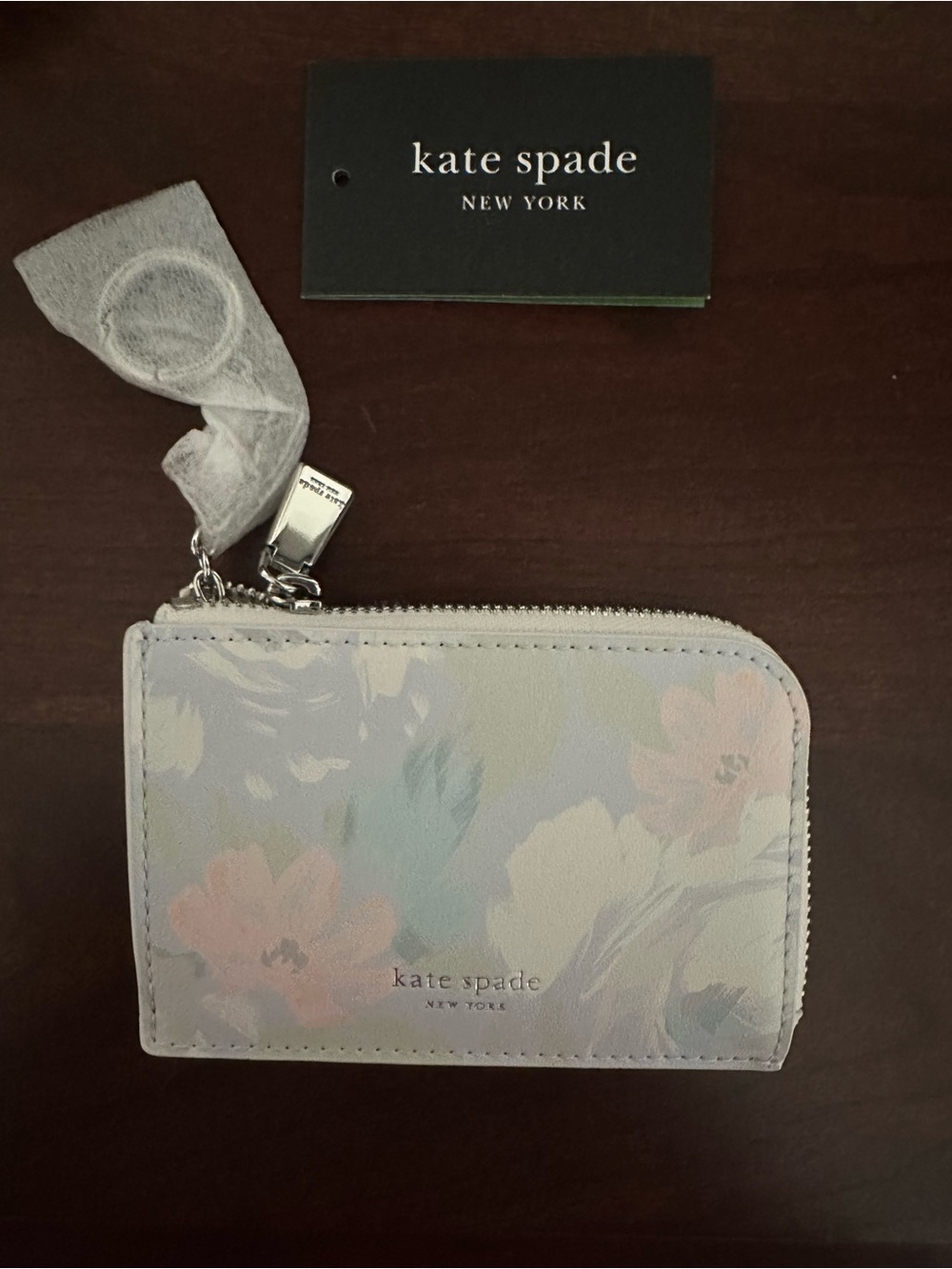Nwt Kate spade hidden garden mini zip card case - Picture 8 of 11